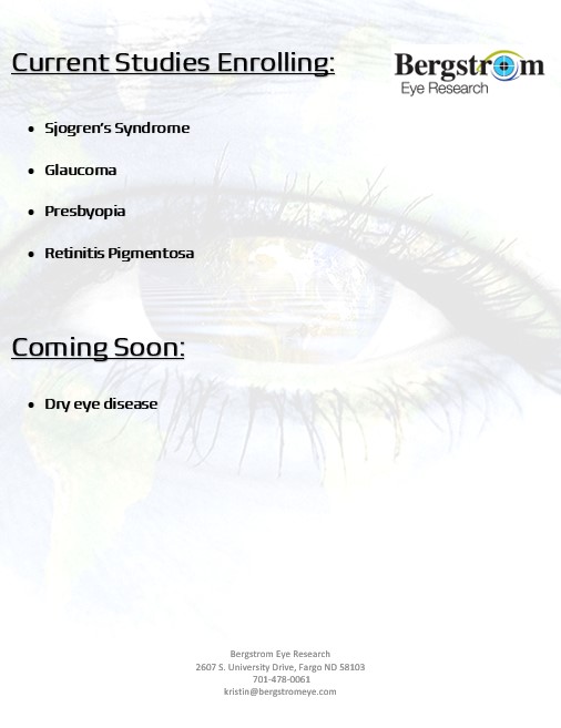 Current Studies Enrolling for Clinic Sign Current Studies Enrolling for Clinic Sign