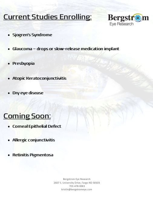 Current Studies Enrolling for Clinic Sign Current Studies Enrolling for Clinic Sign